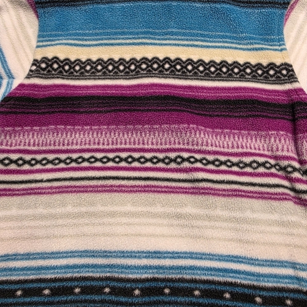 Cowgirl Hardware Serape Blue and Purple Fleece Western Pullover, Girls Size 2T - Picture 9 of 10